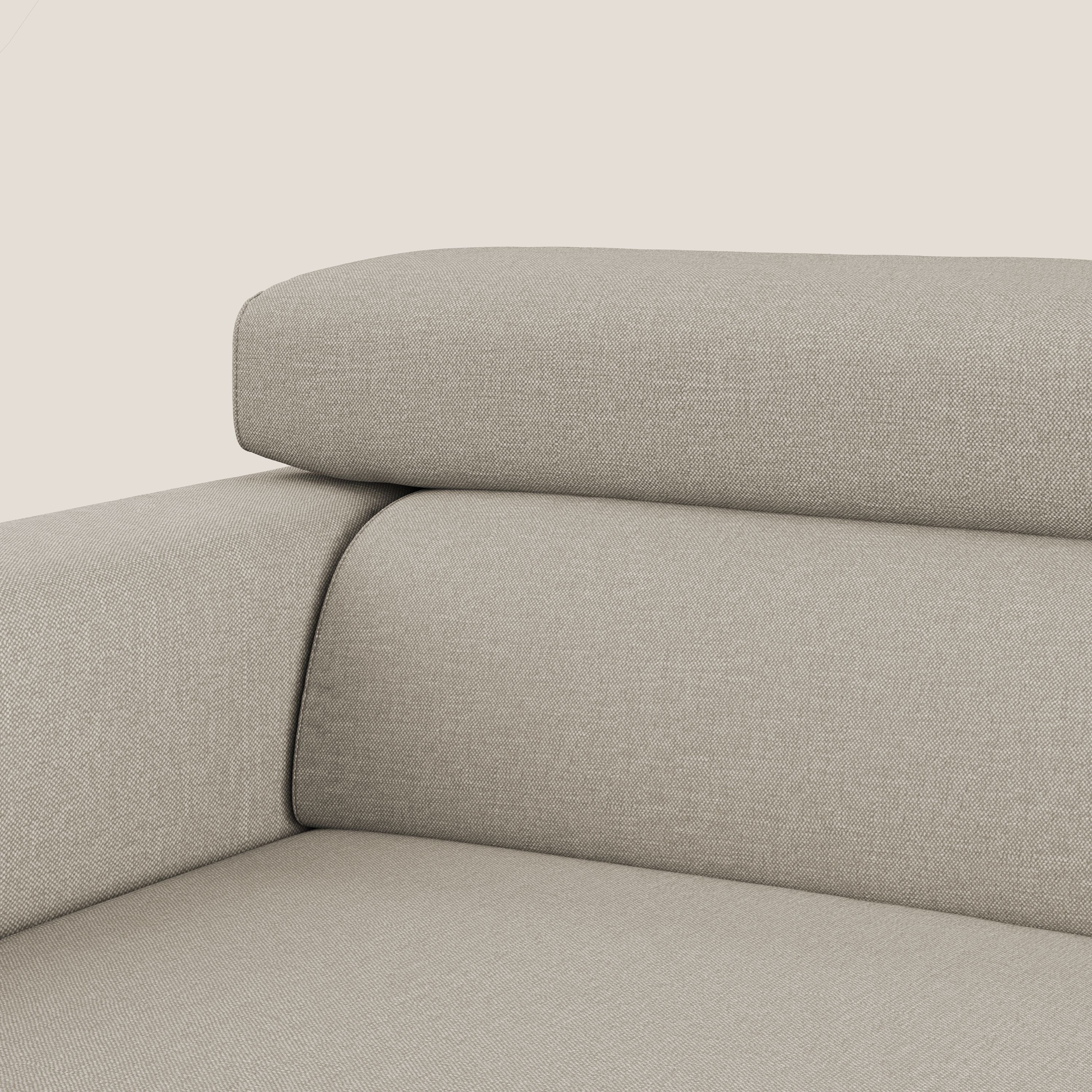 Dylan divano allungabile con pouf estraibile poggiapiedi in tessuto simil cotone impermeabile T13 panna - divitt.sbs