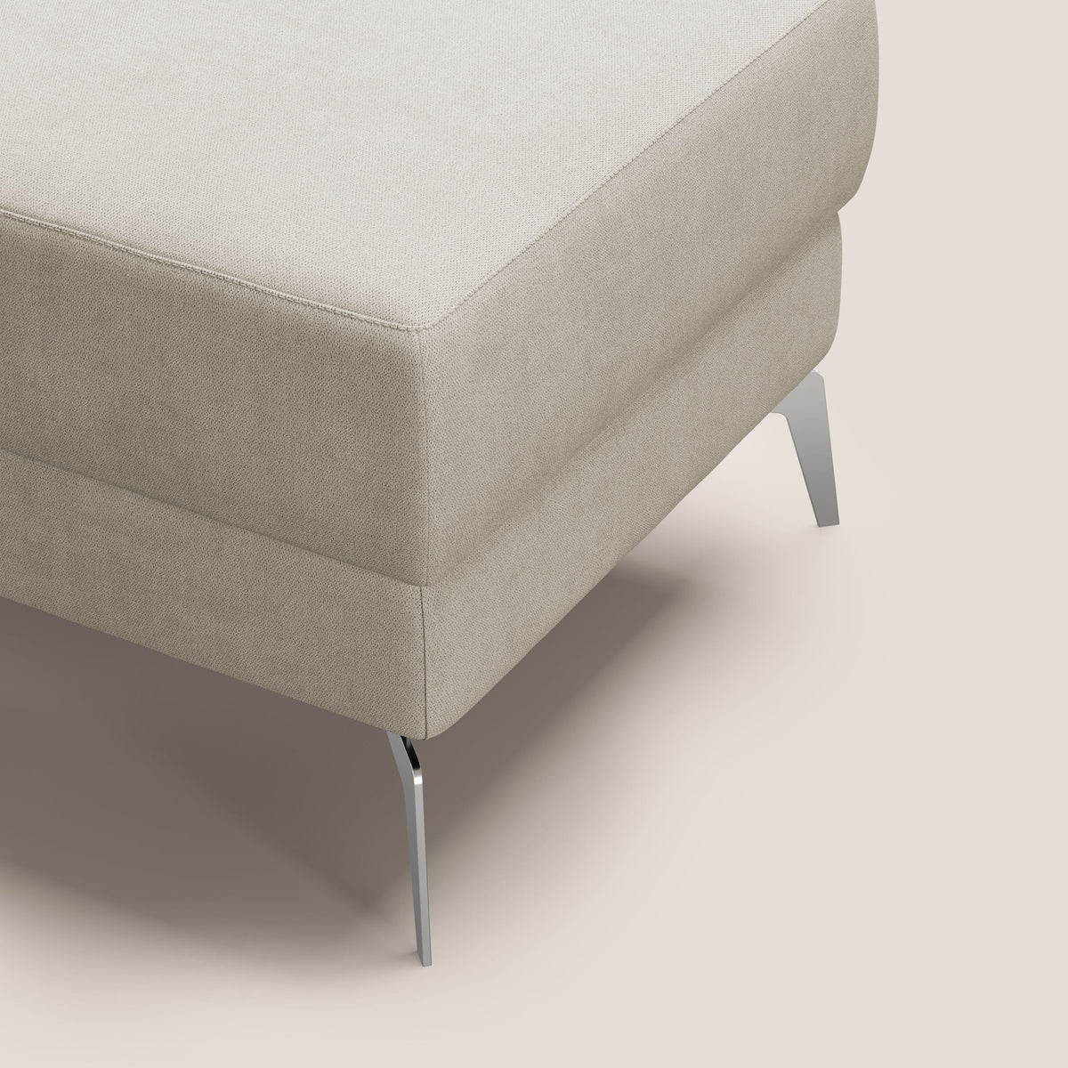 Star Pouf con piedini alti in tessuto impermeabile T02 panna - divitt.sbs