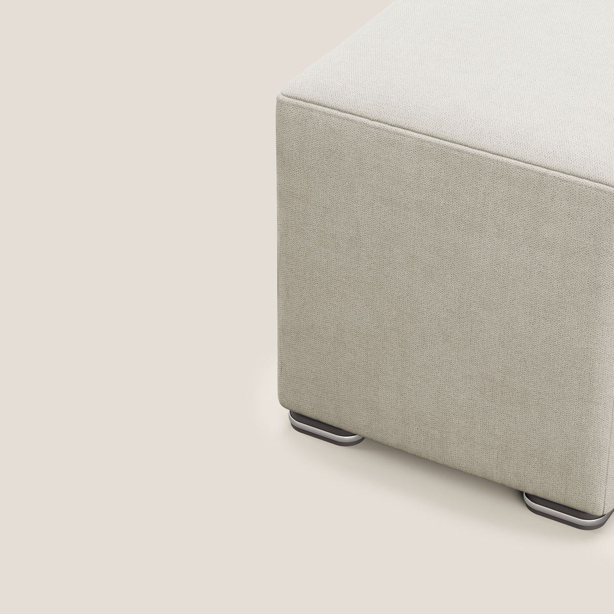 Cube pouf in tessuto morbido impermeabile T02 panna - divitt.sbs