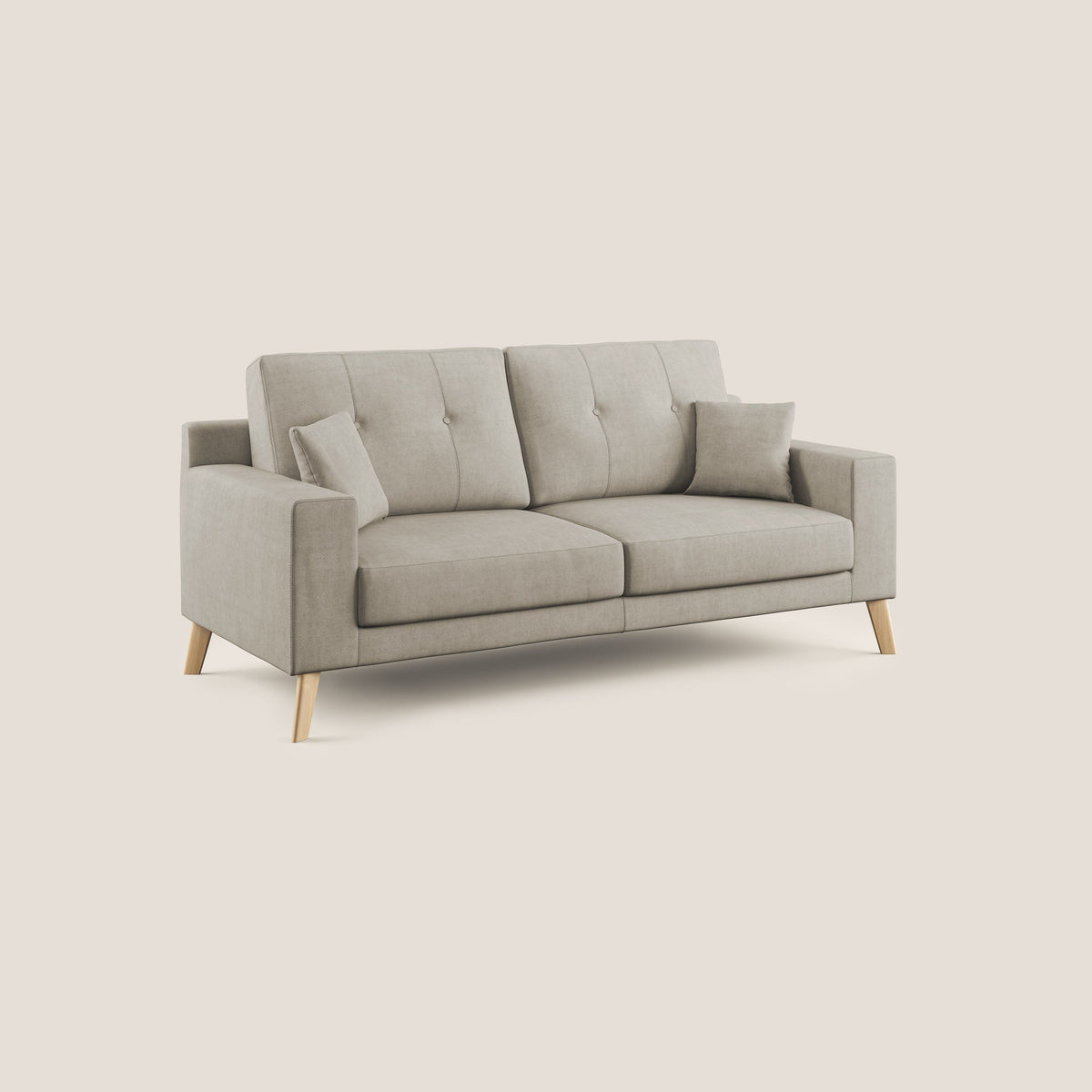 Danish divano moderno in tessuto morbido impermeabile T02 panna - divitt.sbs