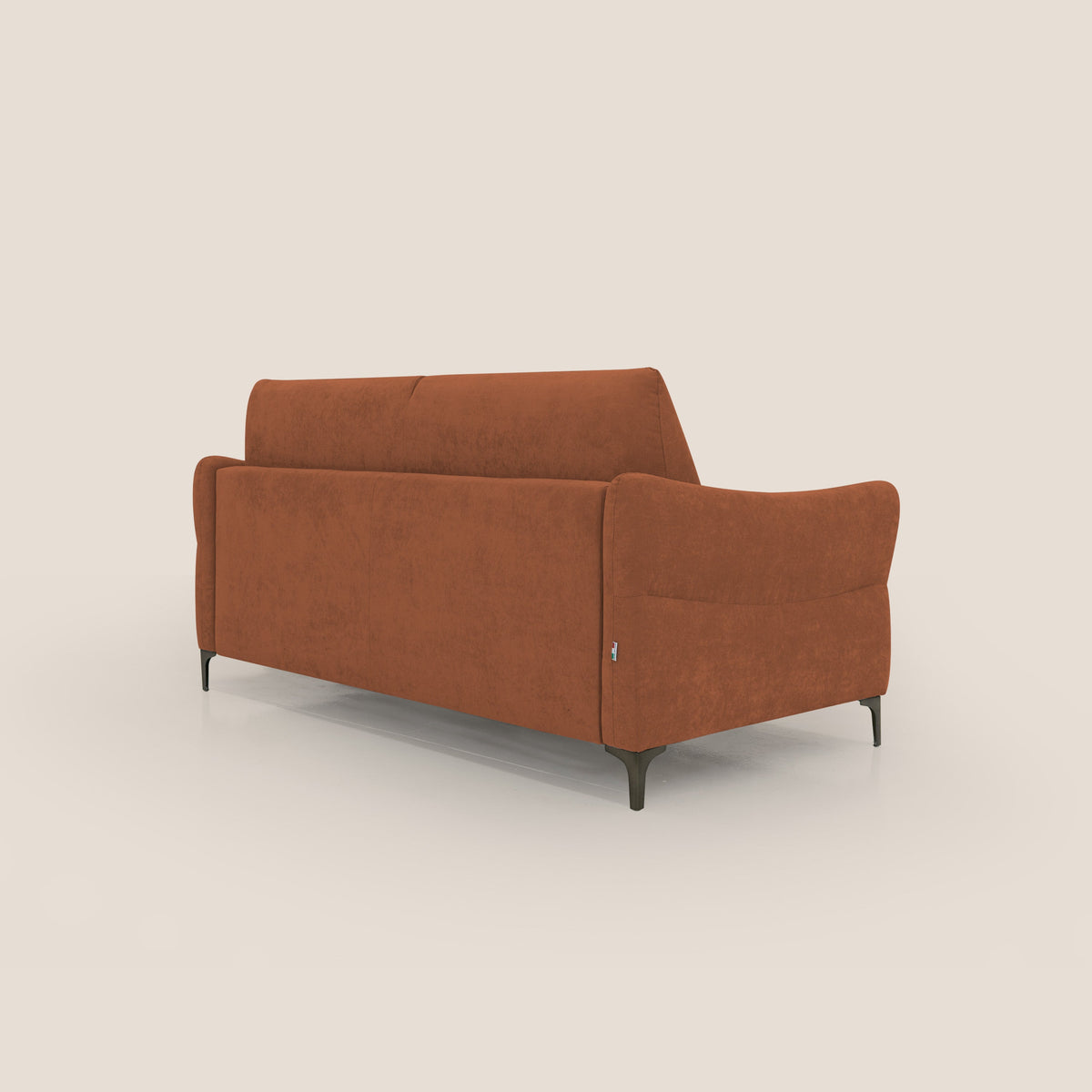 Dalia divano letto con materasso H18 cm e piedi alti in raffinato tessuto smacchiabile T17 arancio - divitt.sbs