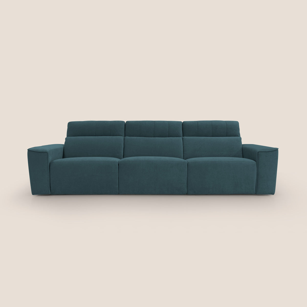 Clark Divano modulare 3 sedute con opzione relax elettrico in tessuto smacchiabile impermeabile T17 petrolio - divitt.sbs