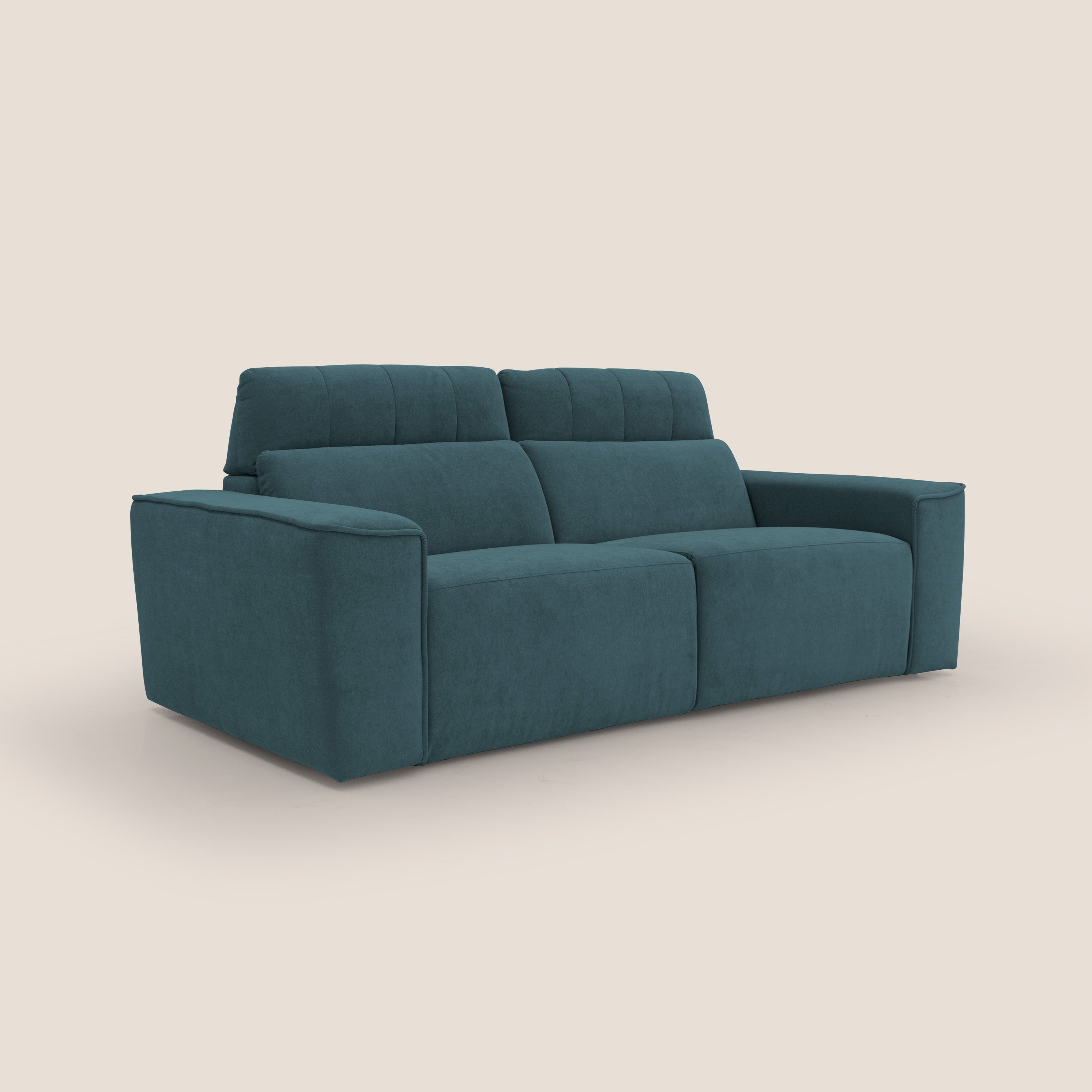 Clark Divano modulare con opzione relax elettrico in tessuto smacchiabile impermeabile T17 petrolio - divitt.sbs