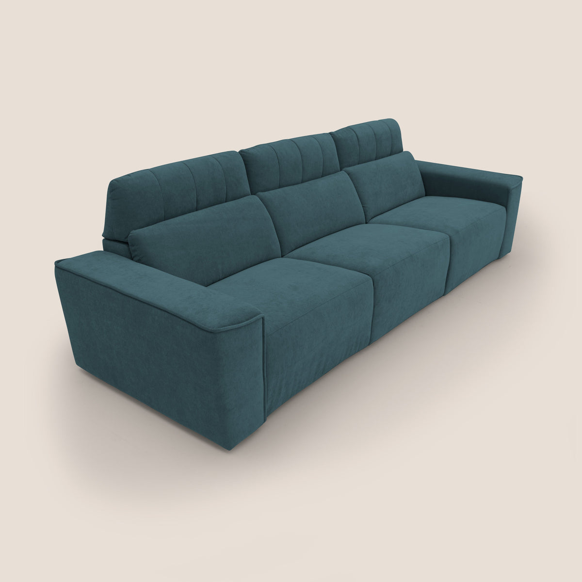 Clark Divano modulare 3 sedute con opzione relax elettrico in tessuto smacchiabile impermeabile T17 petrolio - divitt.sbs
