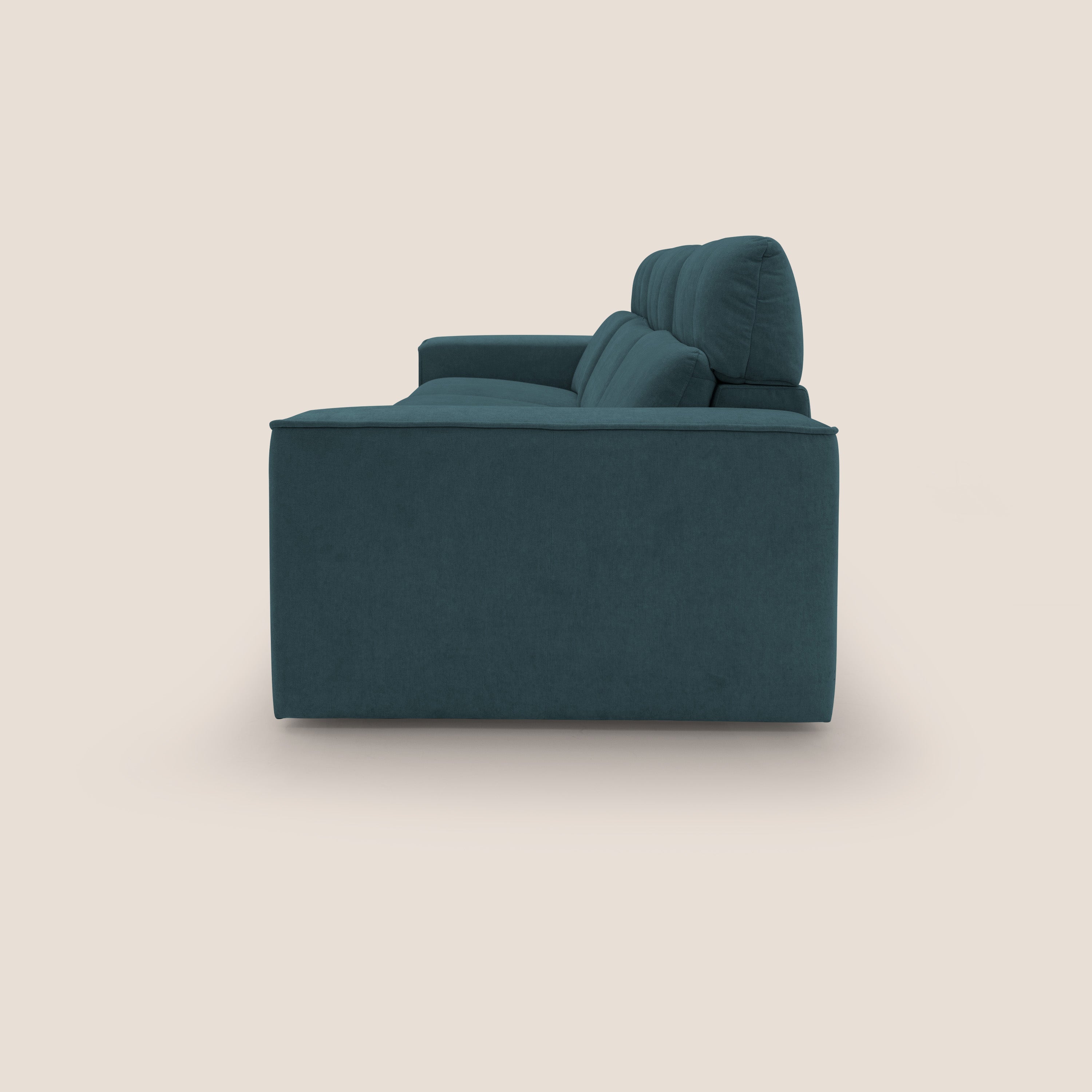 Clark Divano modulare 3 sedute con opzione relax elettrico in tessuto smacchiabile impermeabile T17 petrolio - divitt.sbs