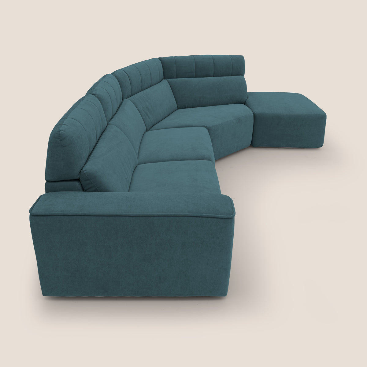 Clark Divano angolare con opzione relax elettrico in tessuto smacchiabile impermeabile T17 petrolio - divitt.sbs
