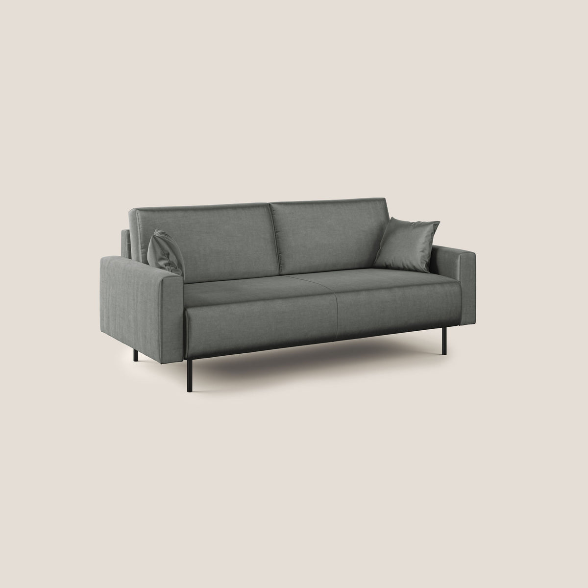 Arthur divano moderno in velluto morbido impermeabile T01 grigio chiaro - divitt.sbs