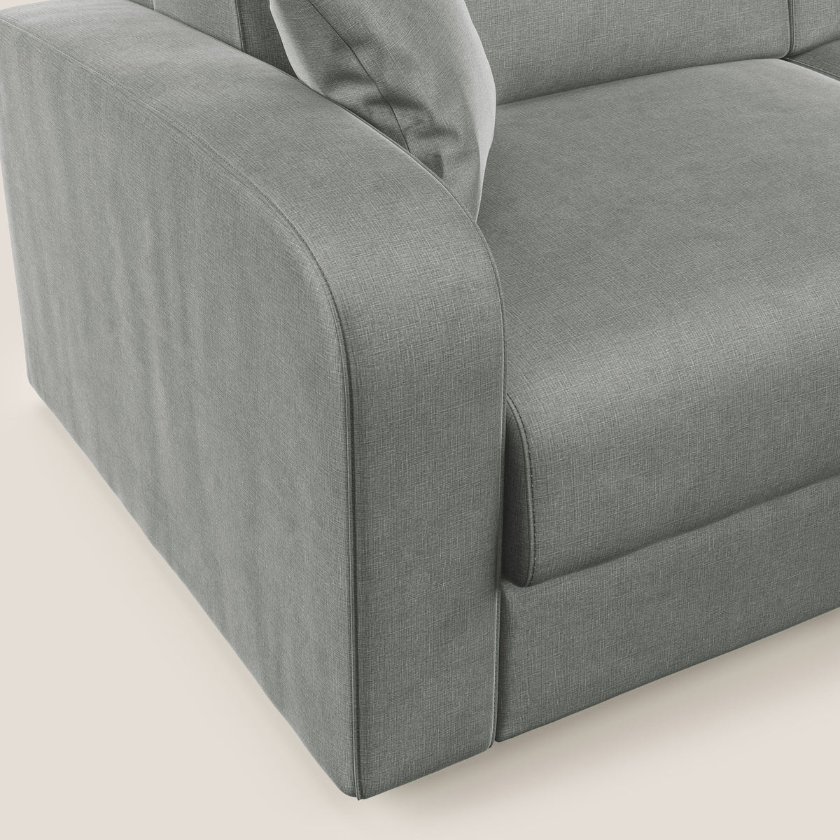 Lebron Divano letto angolare con penisola in velluto morbido T01 grigio chiaro - divitt.sbs