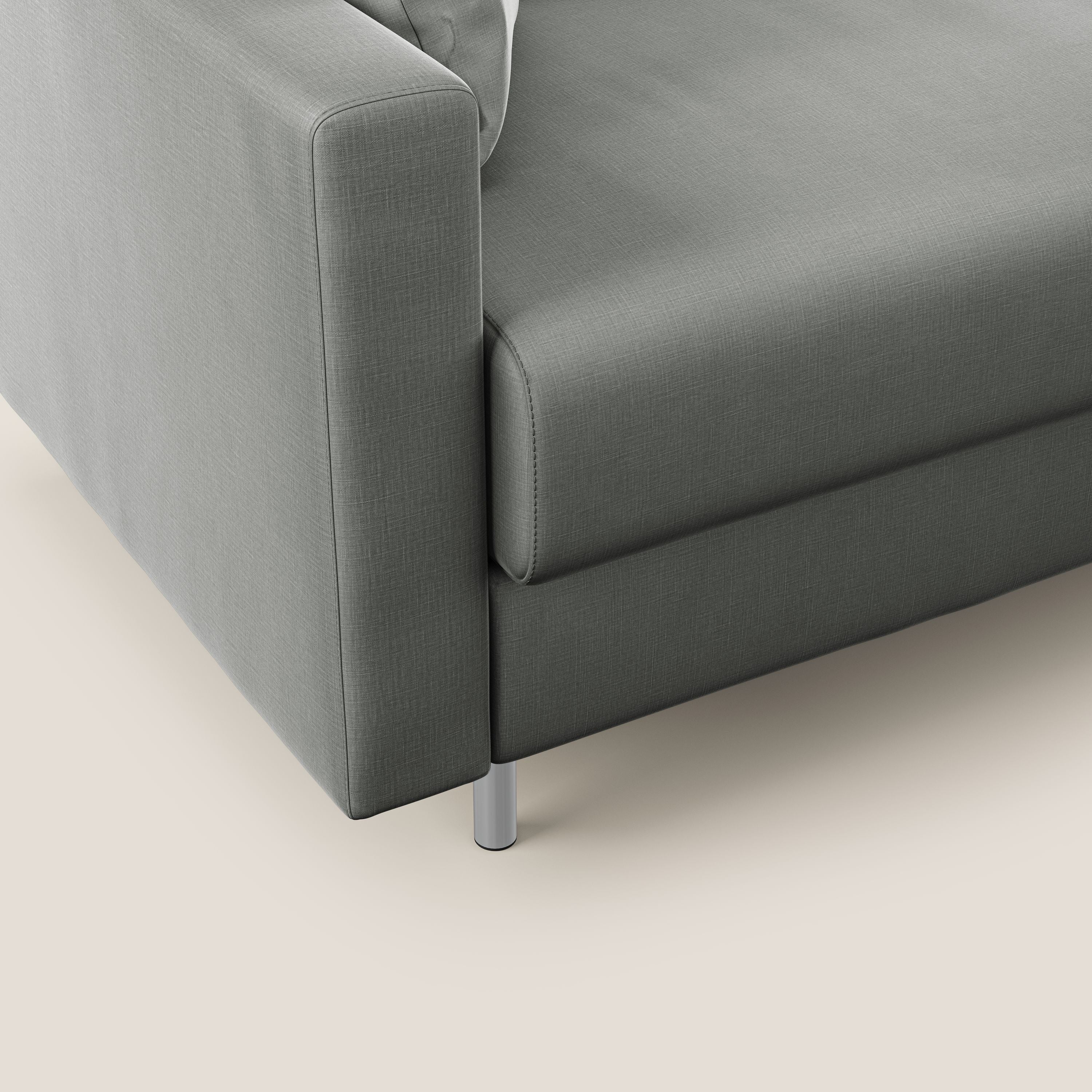 Andromeda divano letto matrimoniale in velluto morbido impermeabile T01 grigio chiaro - divitt.sbs