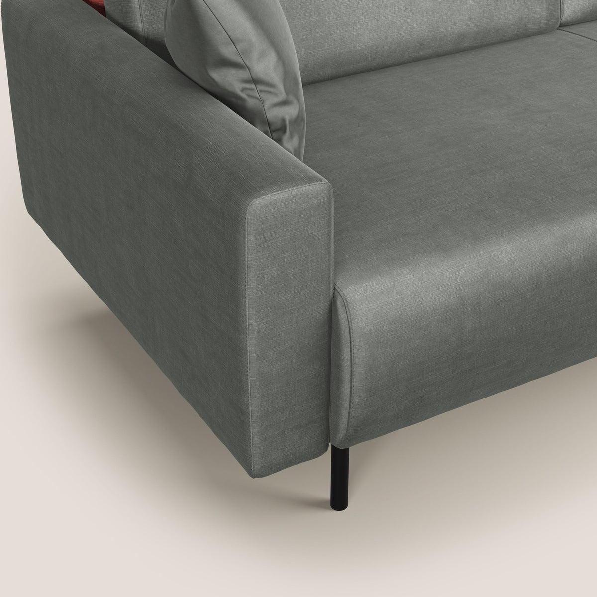 Arthur divano moderno in velluto morbido impermeabile T01 grigio chiaro - divitt.sbs