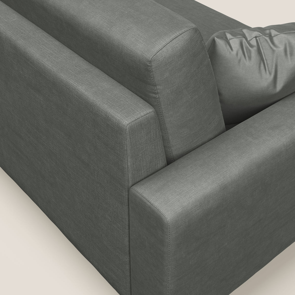 Arthur divano moderno angolare in velluto morbido impermeabile T01 grigio chiaro - divitt.sbs