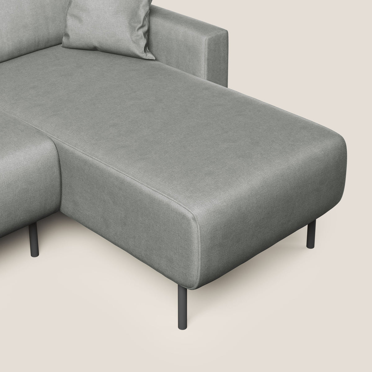 Arthur divano moderno angolare in velluto morbido impermeabile T01 grigio chiaro - divitt.sbs
