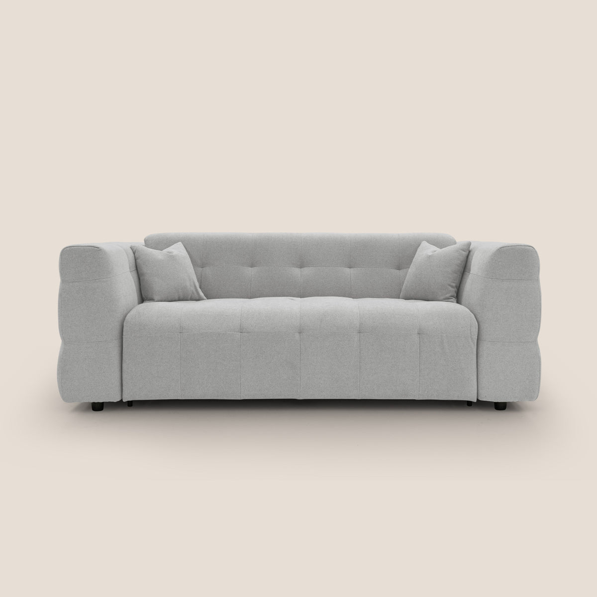 Tender Divano letto matrimoniale dal design innovativo in tessuto bouclet impermeabile T07 grigio - divitt.sbs