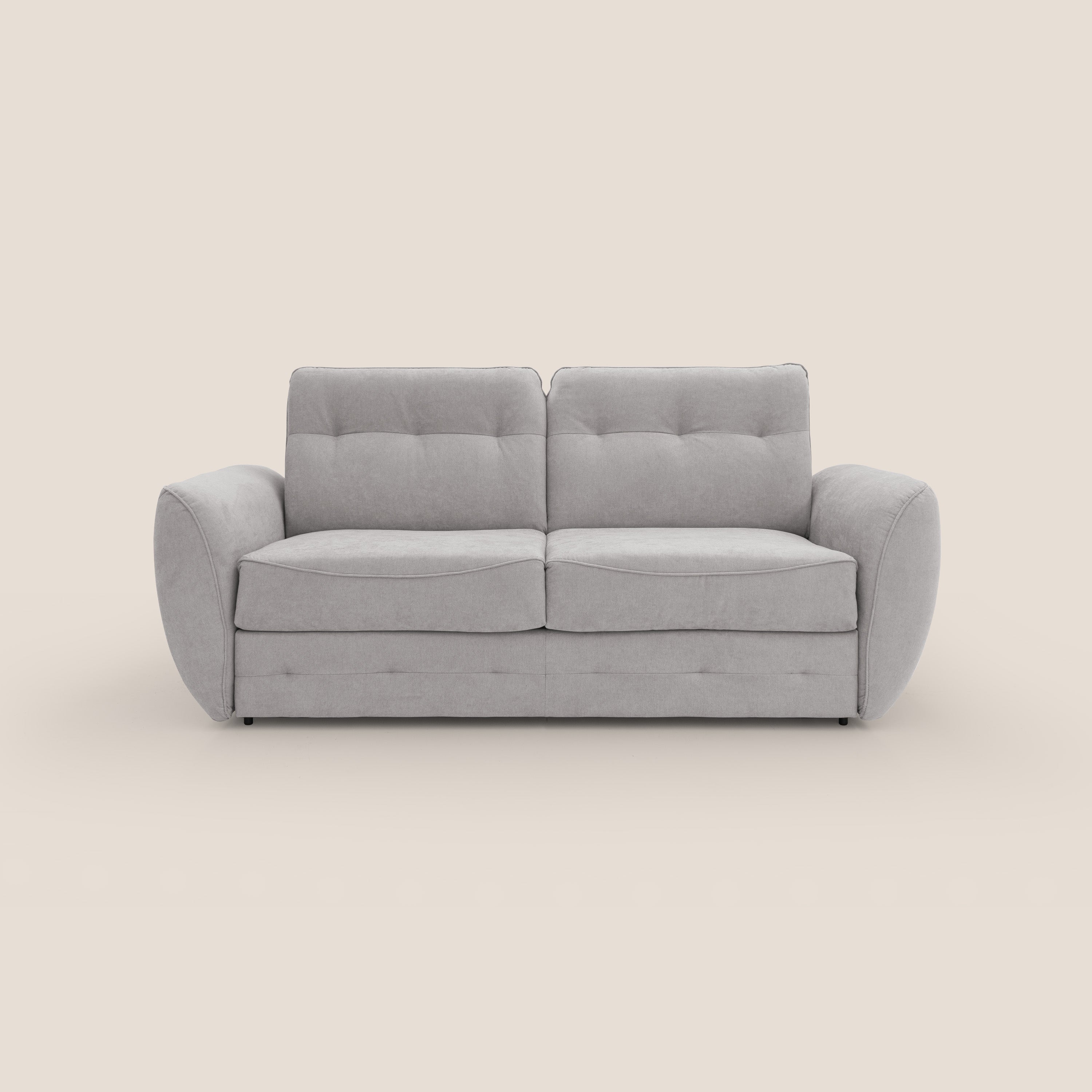 Zeus Divano letto scandinavo con schienale alto in tessuto impermeabile T02 grigio chiaro - divitt.sbs