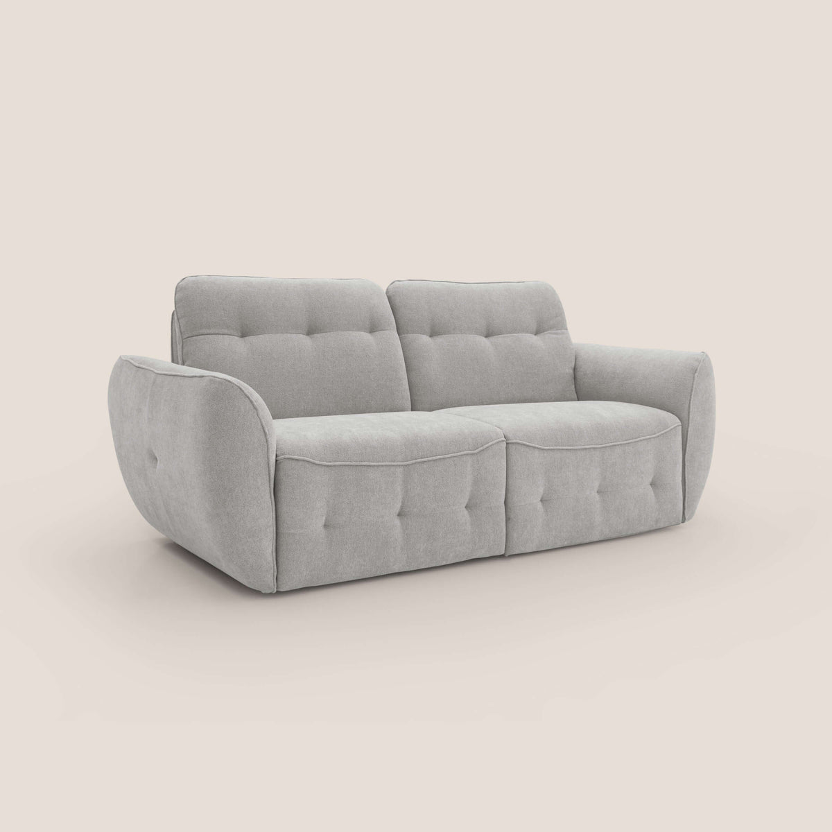 Cerbero divano 2 e 3 posti in morbido bouclé impermeabile T07 grigio - divitt.sbs