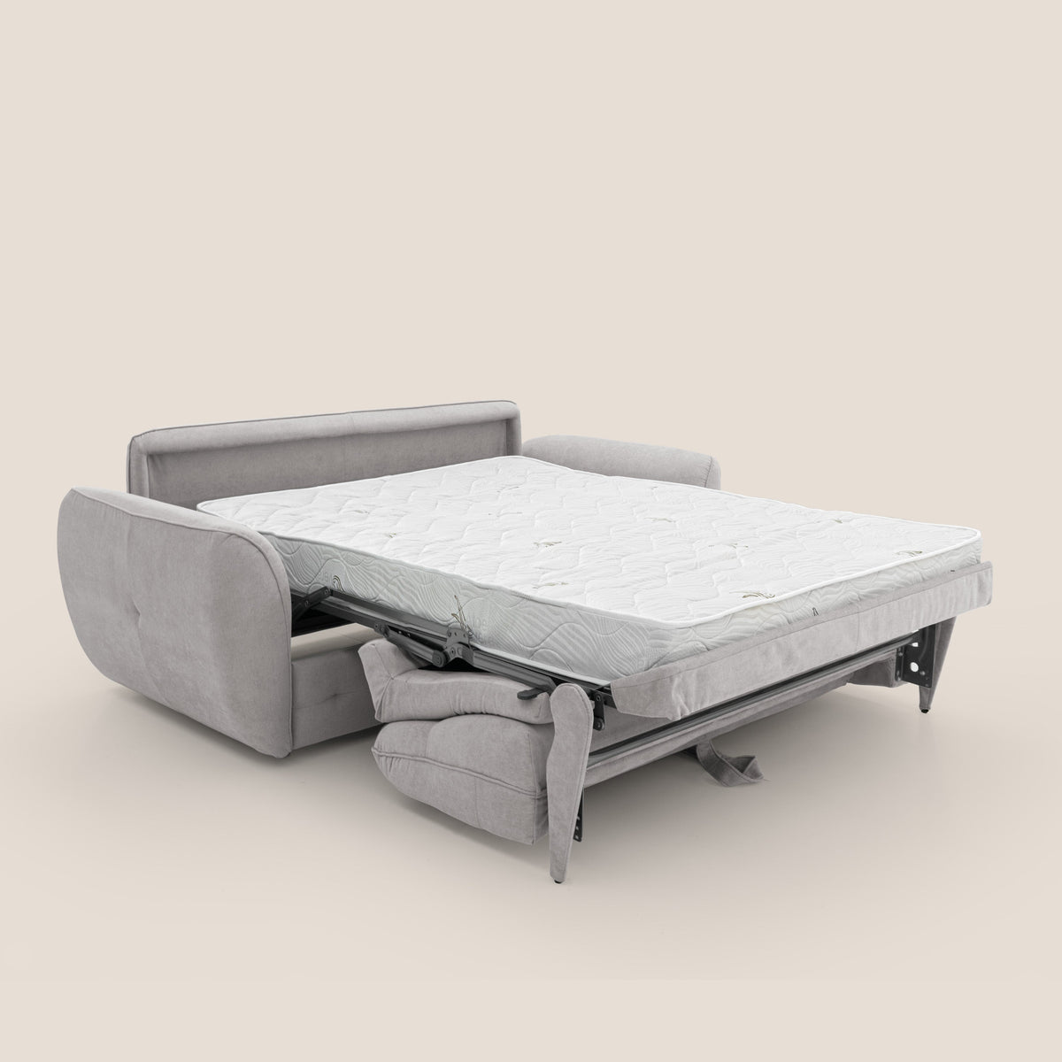Zeus Divano letto scandinavo con schienale alto in tessuto impermeabile T02 grigio chiaro - divitt.sbs
