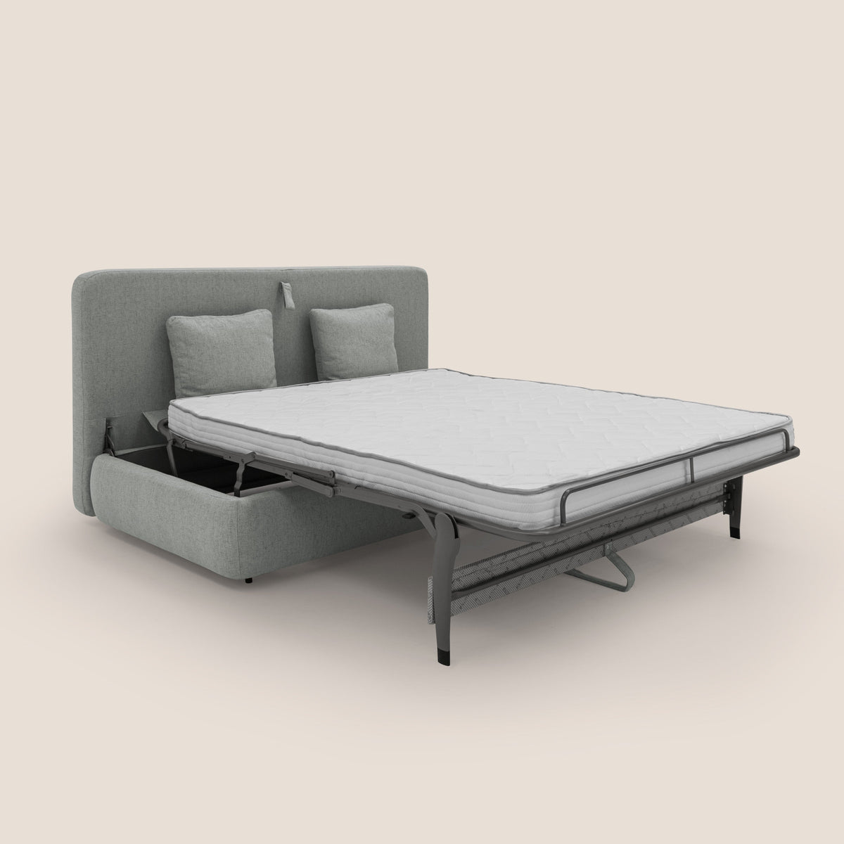 Gransasso Divano letto matrimoniale dal DESIGN innovativo in tessuto impermeabile T03 grigio chiaro - divitt.sbs