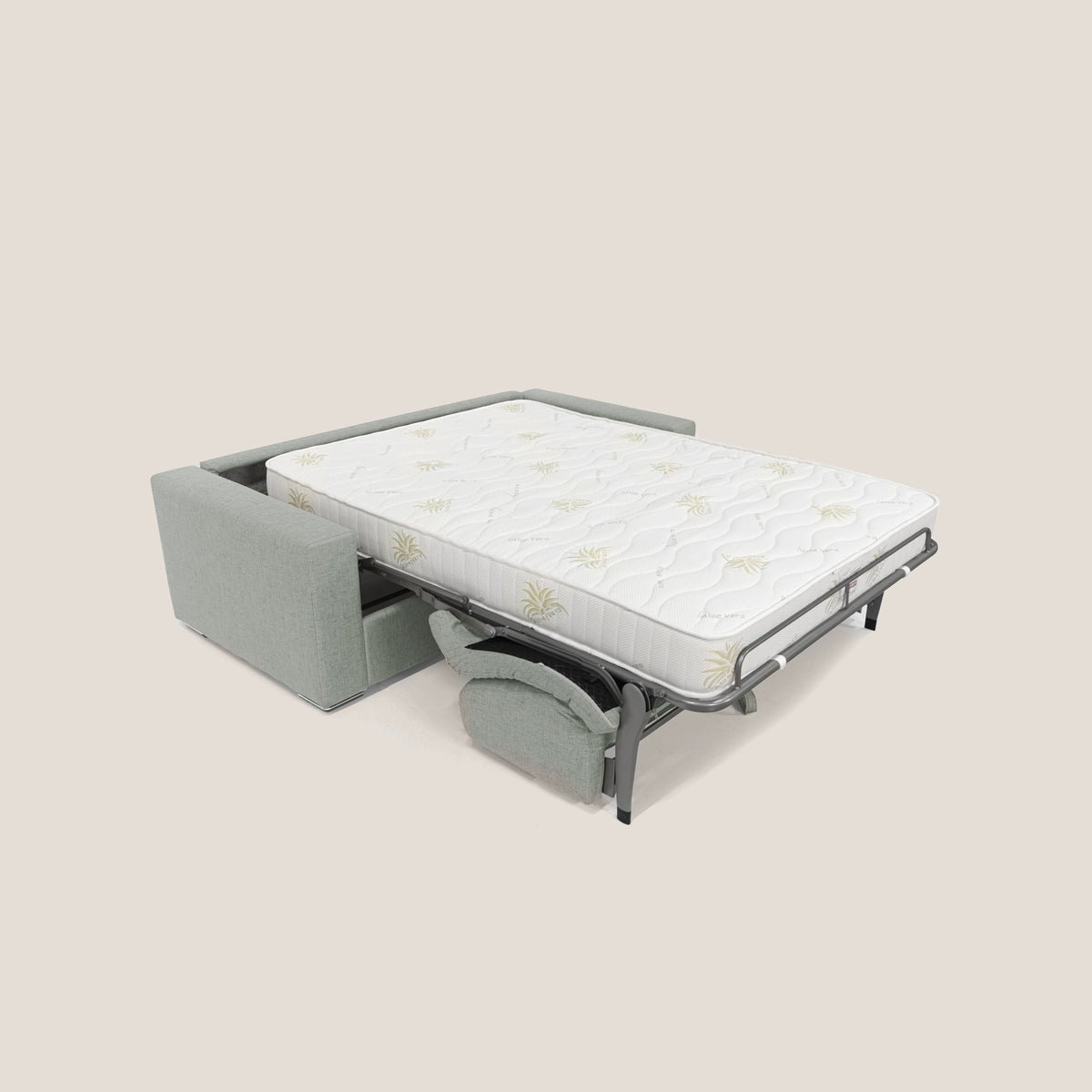 Nixon Divano letto matrimoniale con materasso 20 cm in tessuto impermeabile T03 grigio chiaro - divitt.sbs