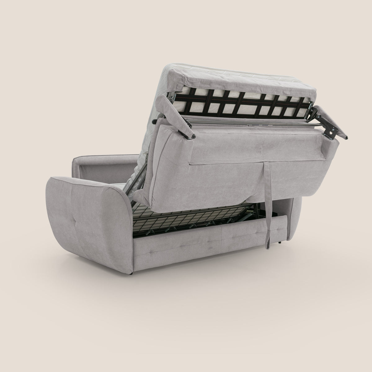 Zeus Divano letto scandinavo con schienale alto in tessuto impermeabile T02 grigio chiaro - divitt.sbs
