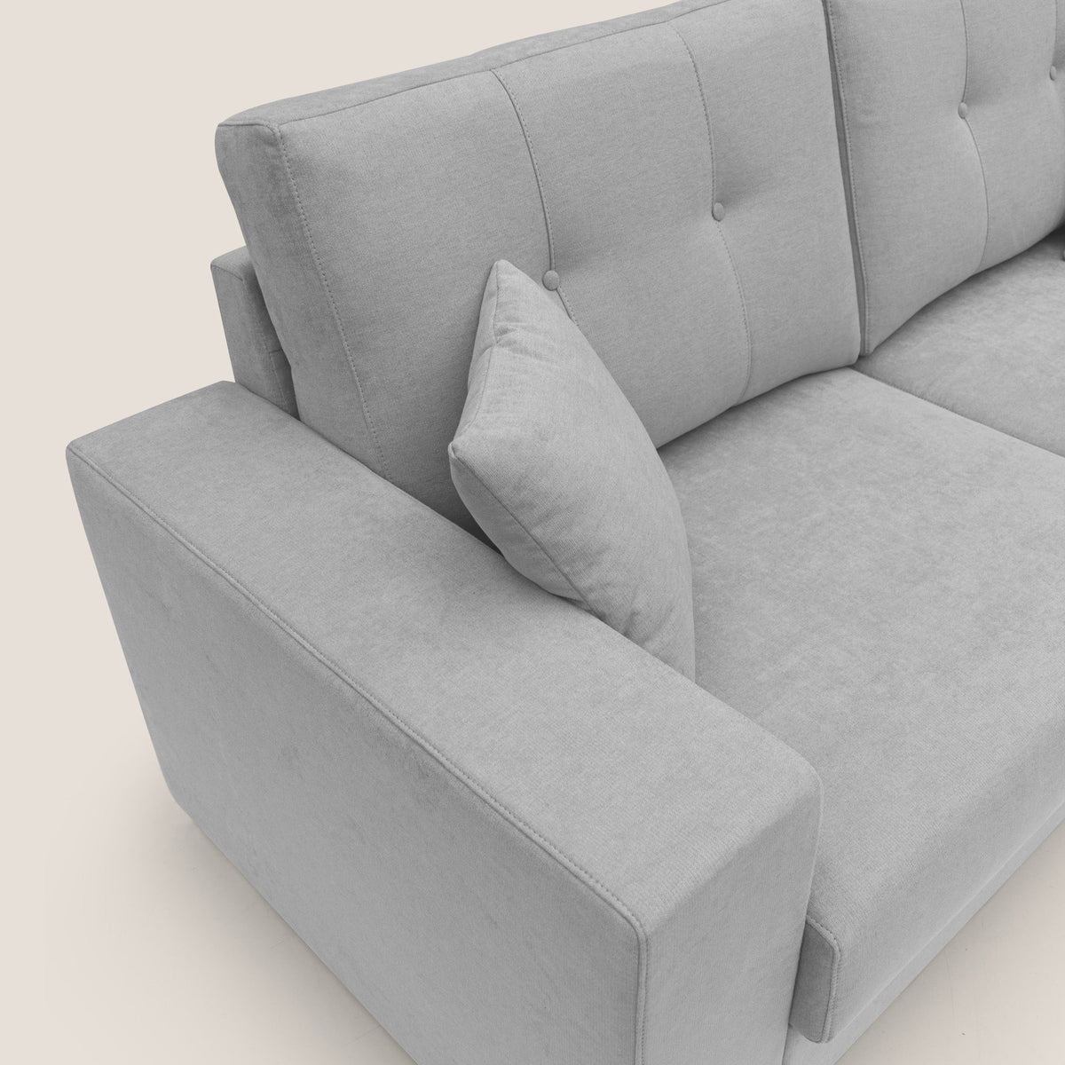 Giove divano in morbido tessuto impermeabile T02 grigio chiaro - divitt.sbs