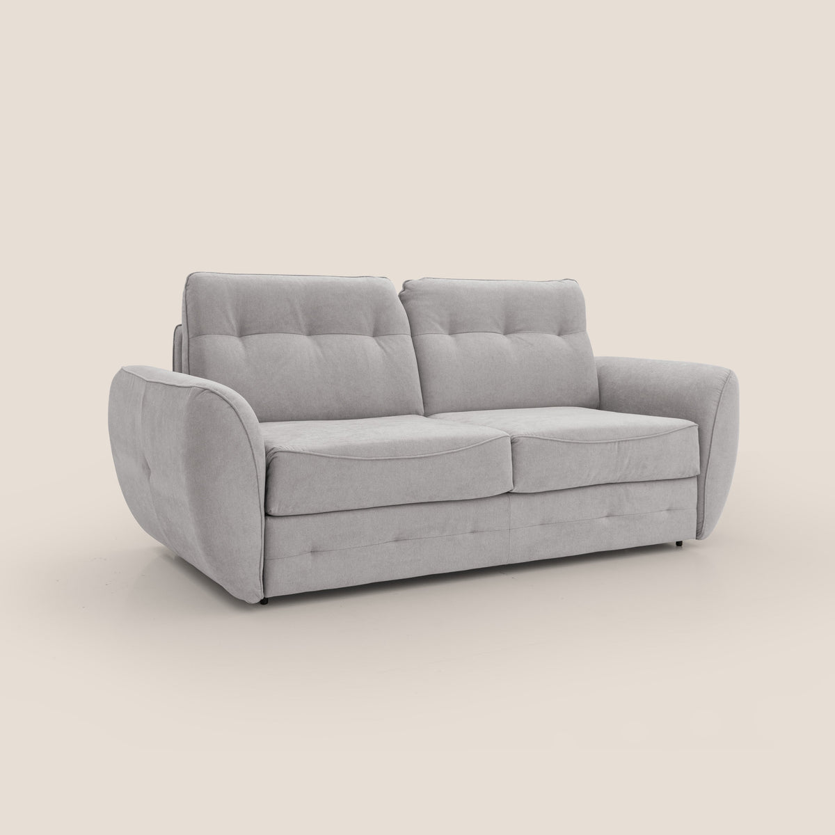 Zeus Divano letto scandinavo con schienale alto in tessuto impermeabile T02 grigio chiaro - divitt.sbs