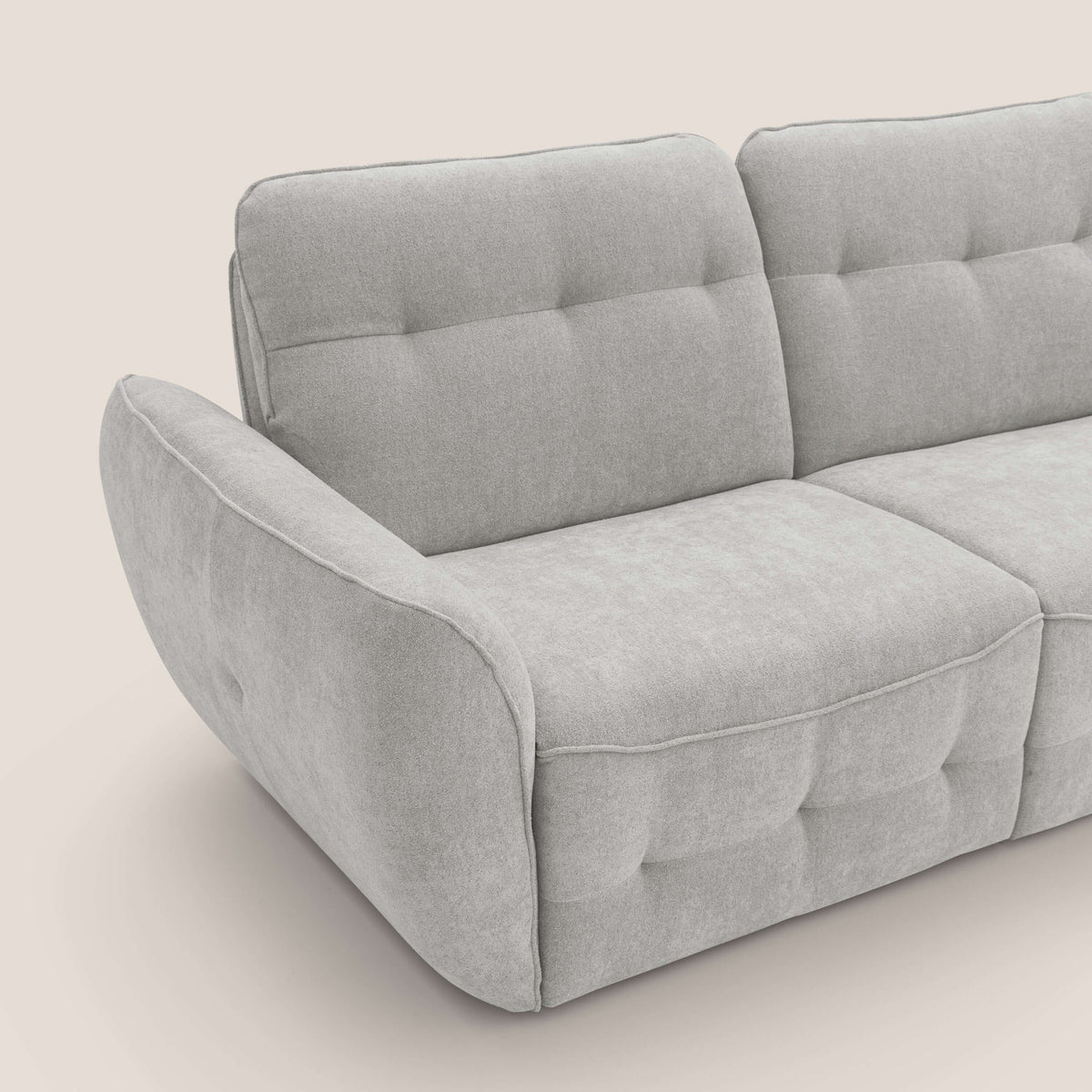Cerbero divano 2 e 3 posti in morbido bouclé impermeabile T07 grigio - divitt.sbs