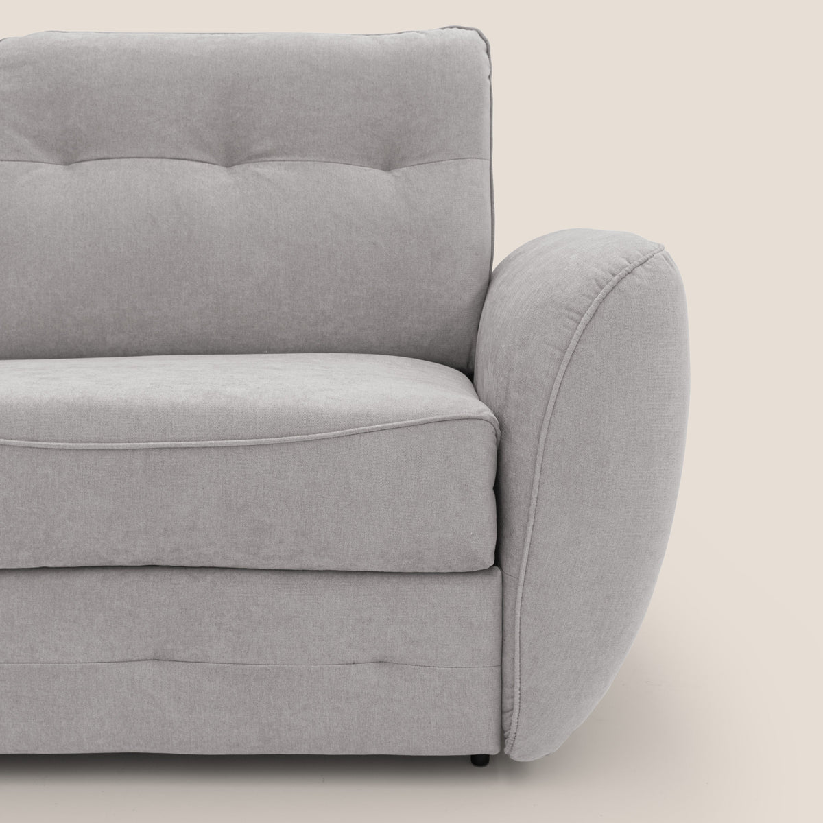 Zeus Divano letto scandinavo con schienale alto in tessuto impermeabile T02 grigio chiaro - divitt.sbs