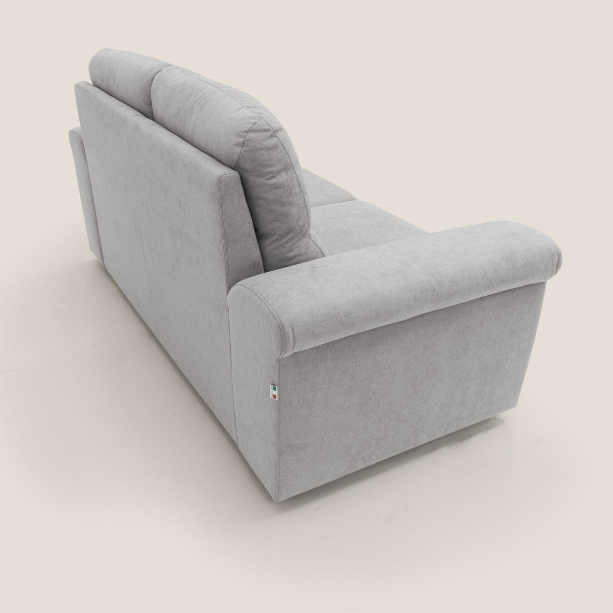 Minerva divano con pouf estraibile poggiapiedi in tessuto morbido impermeabile T02 grigio chiaro - divitt.sbs