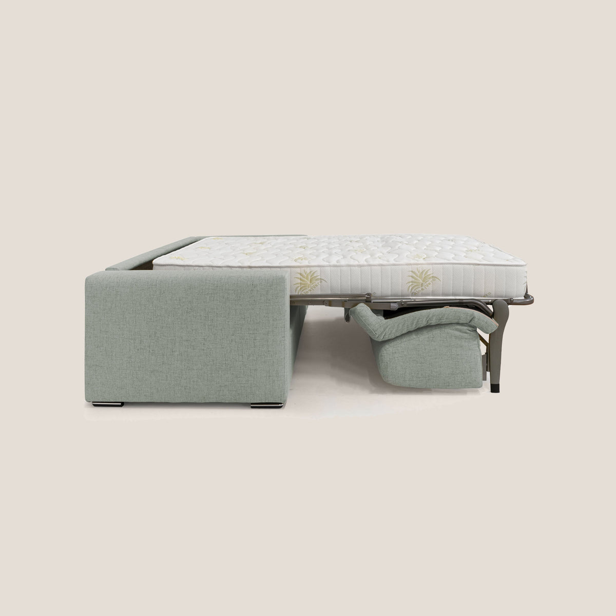 Nixon Divano letto matrimoniale con materasso 20 cm in tessuto impermeabile T03 grigio chiaro - divitt.sbs