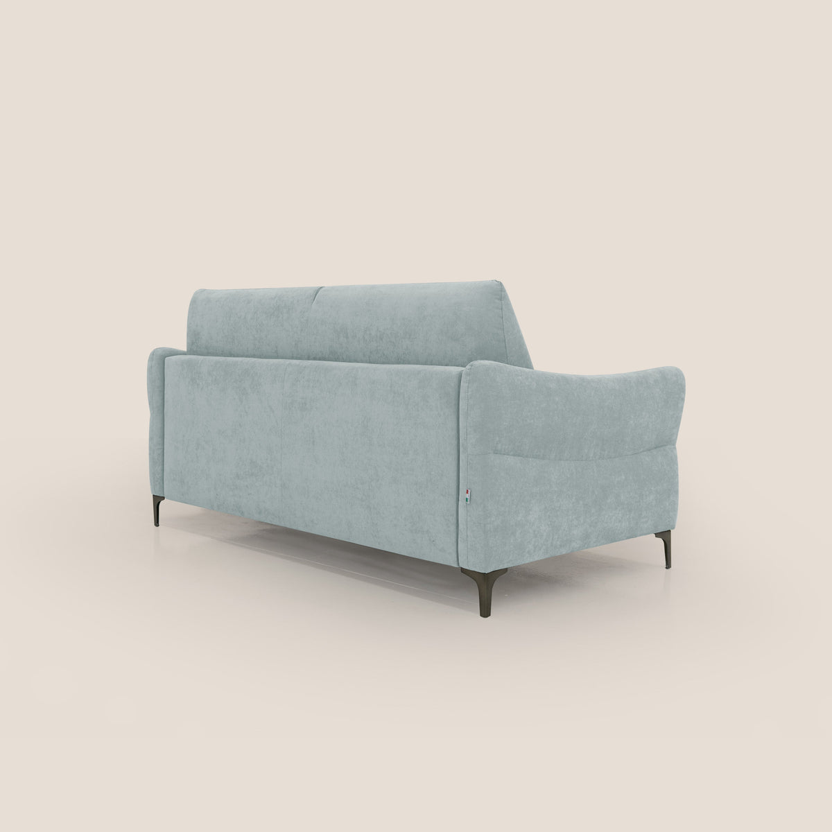 Dalia divano letto con materasso H18 cm e piedi alti in raffinato tessuto smacchiabile T17 verde acqua - divitt.sbs