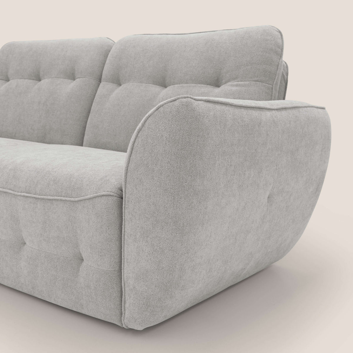 Cerbero divano 2 e 3 posti in morbido bouclé impermeabile T07 grigio - divitt.sbs