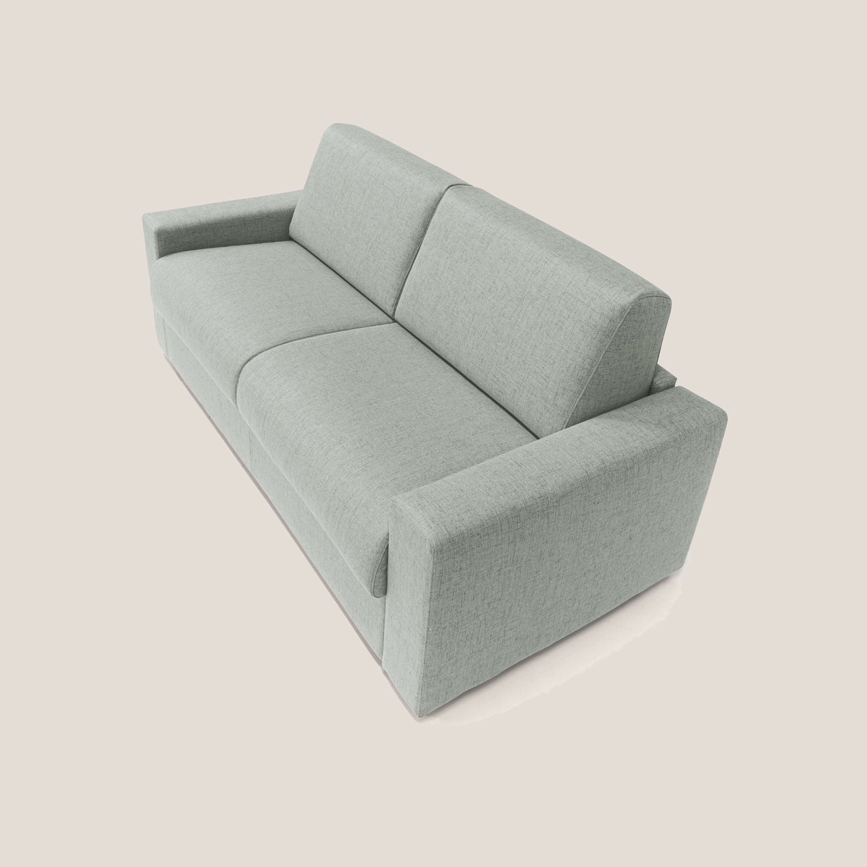 Nixon Divano letto matrimoniale con materasso 20 cm in tessuto impermeabile T03 grigio chiaro - divitt.sbs