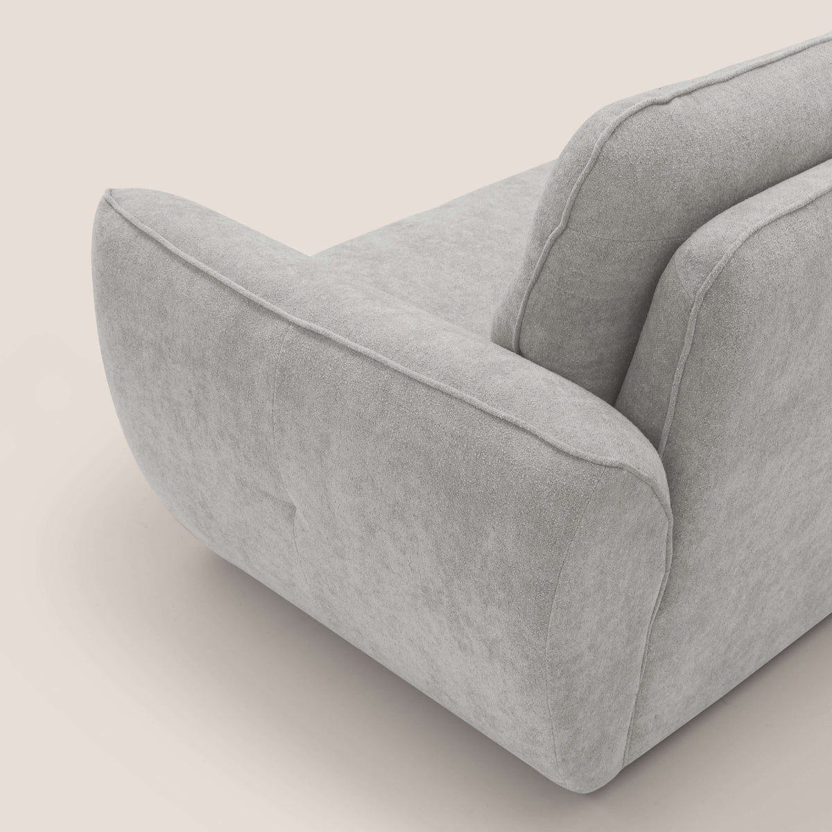 Cerbero divano 2 e 3 posti in morbido bouclé impermeabile T07 grigio - divitt.sbs