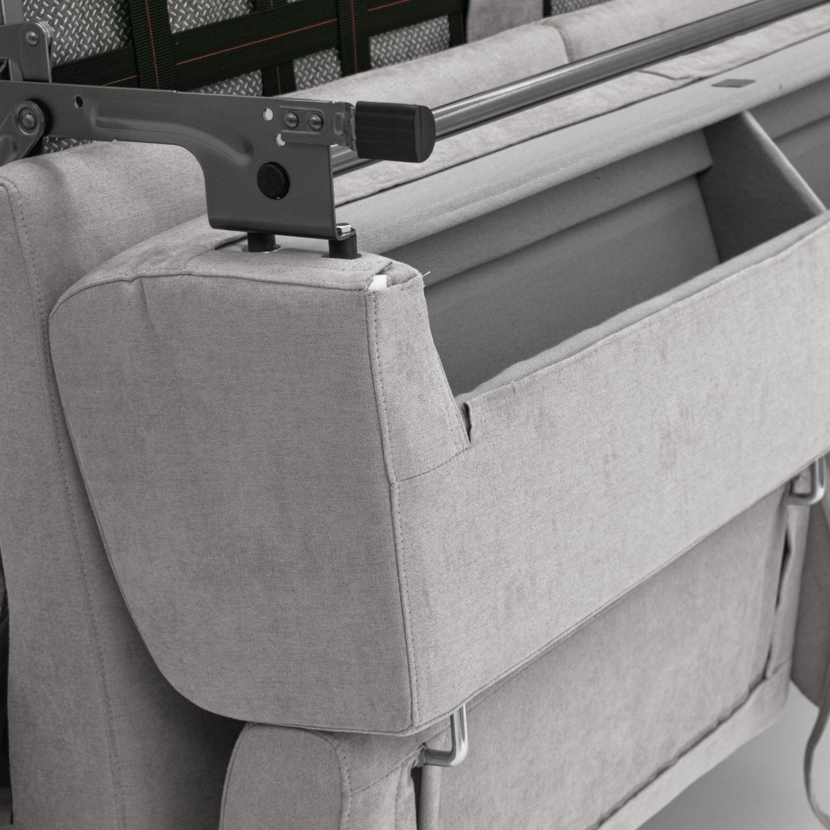 Bjorn divano letto sfoderabile con materasso H18 cm e poggiatesta reclinabili in tessuto impermeabile T02 grigio chiaro - divitt.sbs