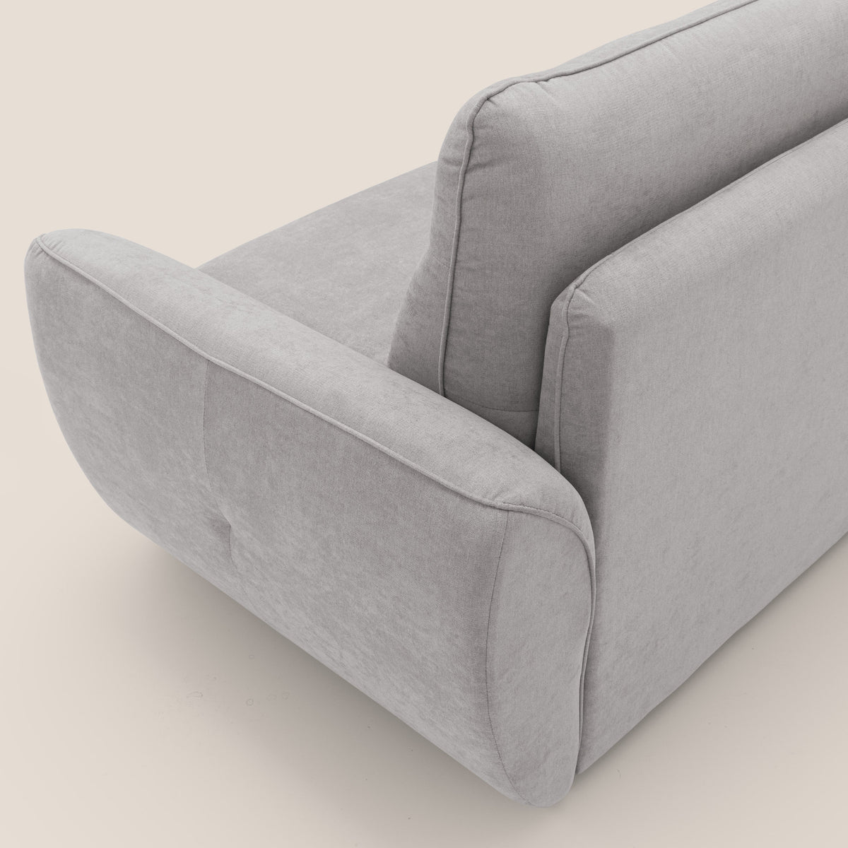 Zeus Divano letto scandinavo con schienale alto in tessuto impermeabile T02 grigio chiaro - divitt.sbs