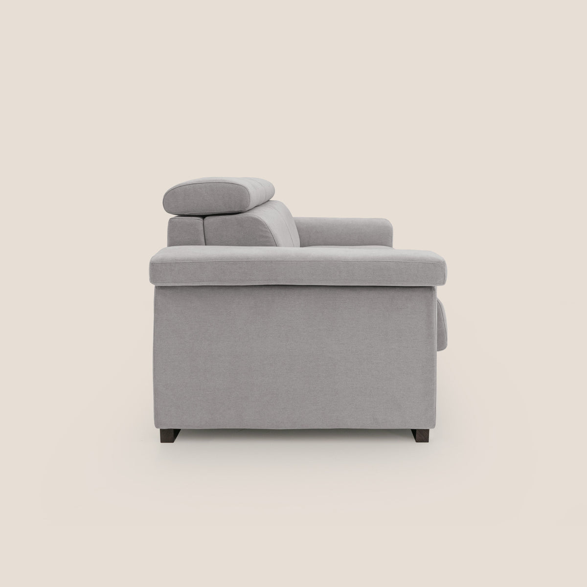 Bjorn divano letto sfoderabile con materasso H18 cm e poggiatesta reclinabili in tessuto impermeabile T02 grigio chiaro - divitt.sbs