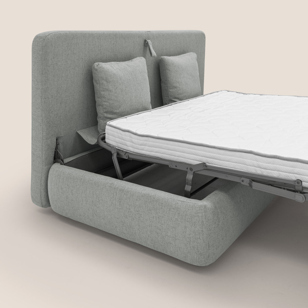 Gransasso Divano letto matrimoniale dal DESIGN innovativo in tessuto impermeabile T03 grigio chiaro - divitt.sbs