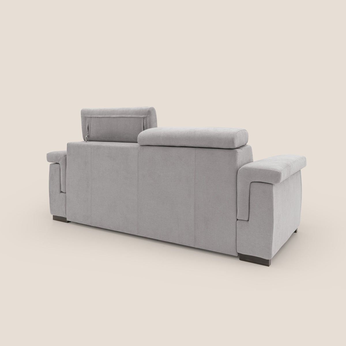 Bjorn divano letto sfoderabile con materasso H18 cm e poggiatesta reclinabili in tessuto impermeabile T02 grigio chiaro - divitt.sbs