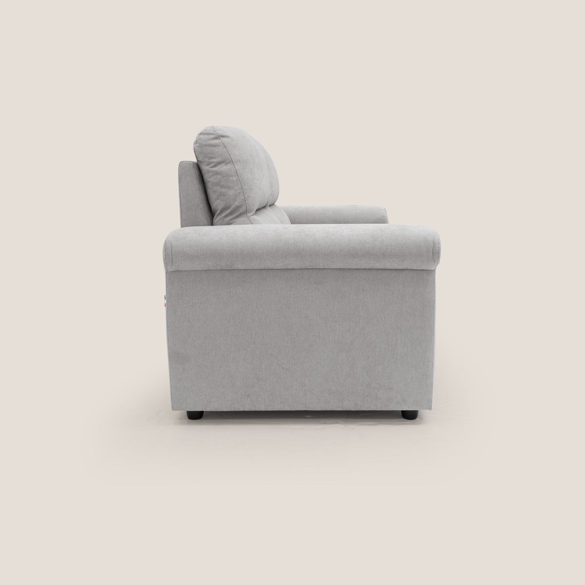 Minerva divano con pouf estraibile poggiapiedi in tessuto morbido impermeabile T02 grigio chiaro - divitt.sbs