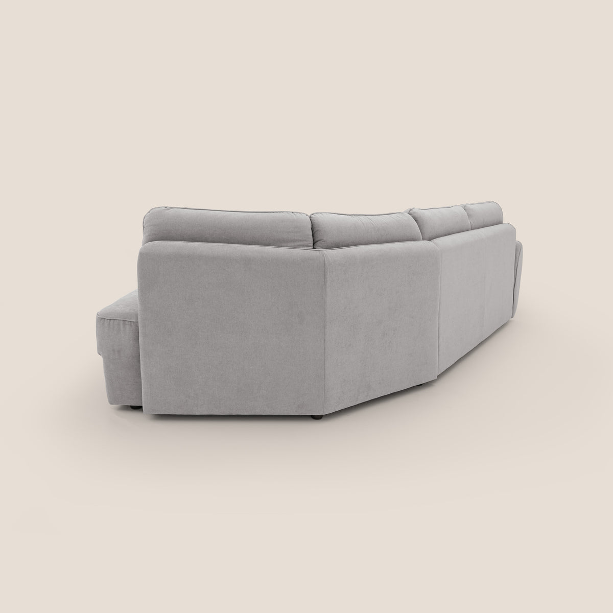 Zeus divano letto angolare con materasso H18 cm pouf mobile in tessuto impermeabile T02 - divitt.sbs