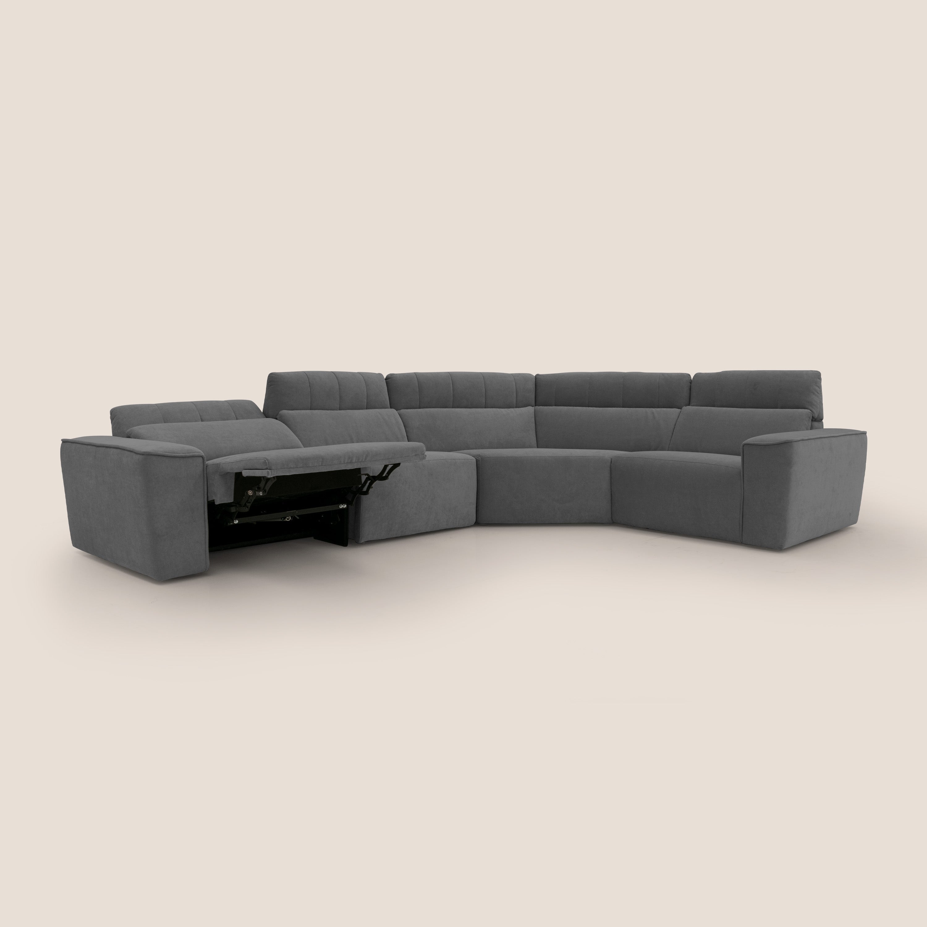 Clark Divano modulare angolare REVERSIBILE con opzione relax elettrico in tessuto smacchiabile impermeabile T17 antracite - divitt.sbs