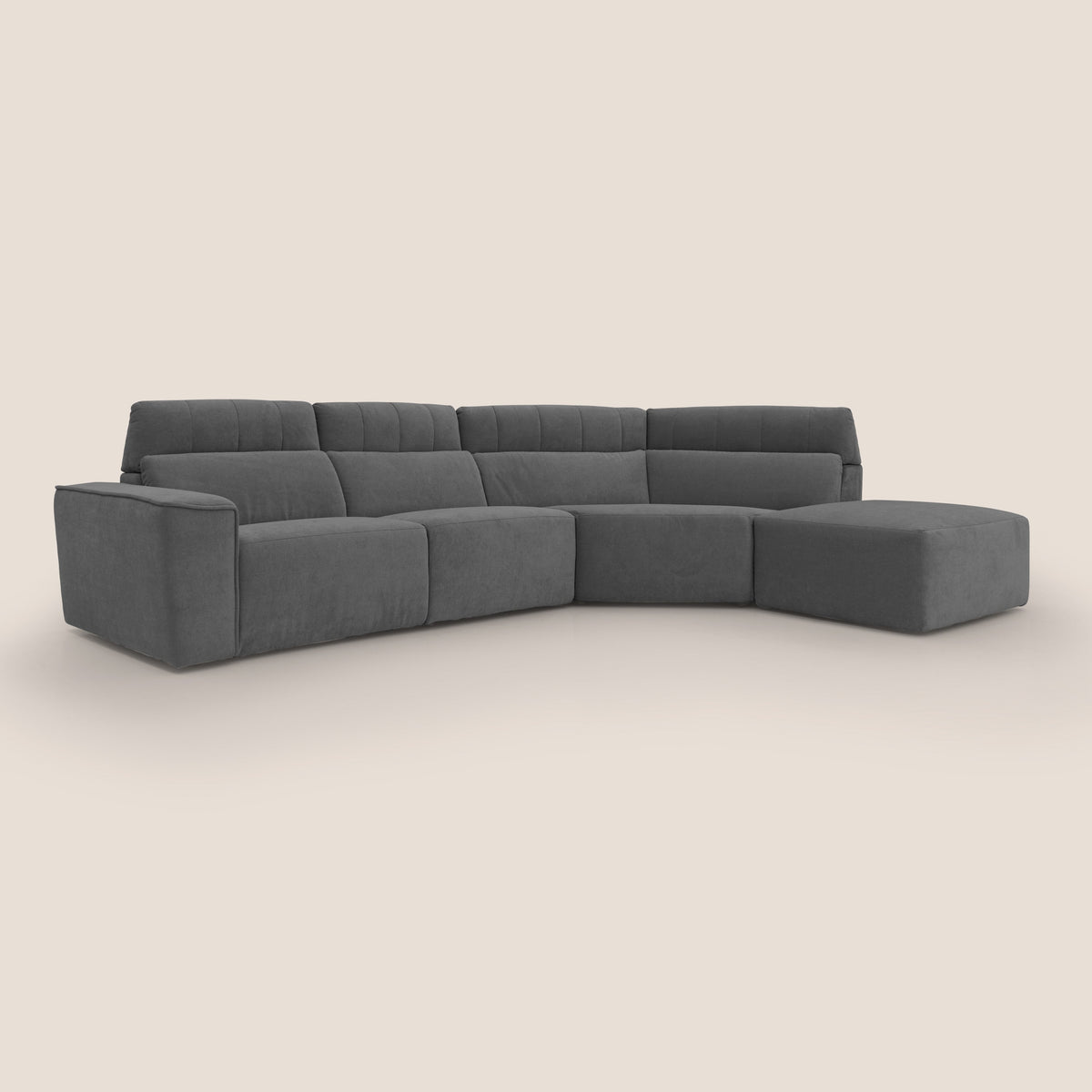 Clark Divano angolare con opzione relax elettrico in tessuto smacchiabile impermeabile T17 antracite - divitt.sbs