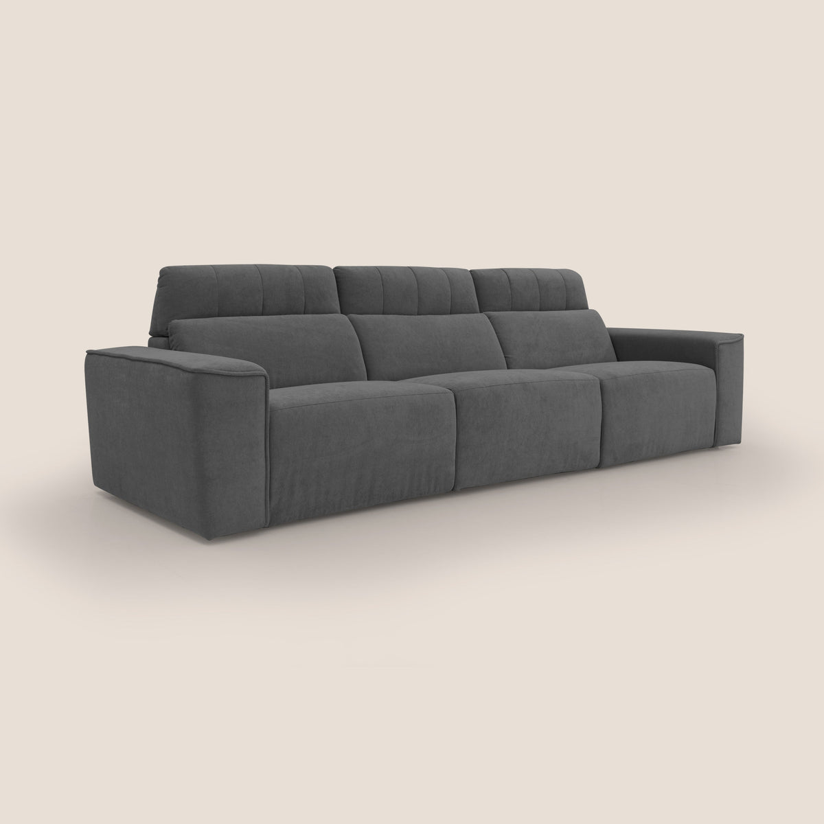 Clark Divano modulare 3 sedute con opzione relax elettrico in tessuto smacchiabile impermeabile T17 antracite - divitt.sbs