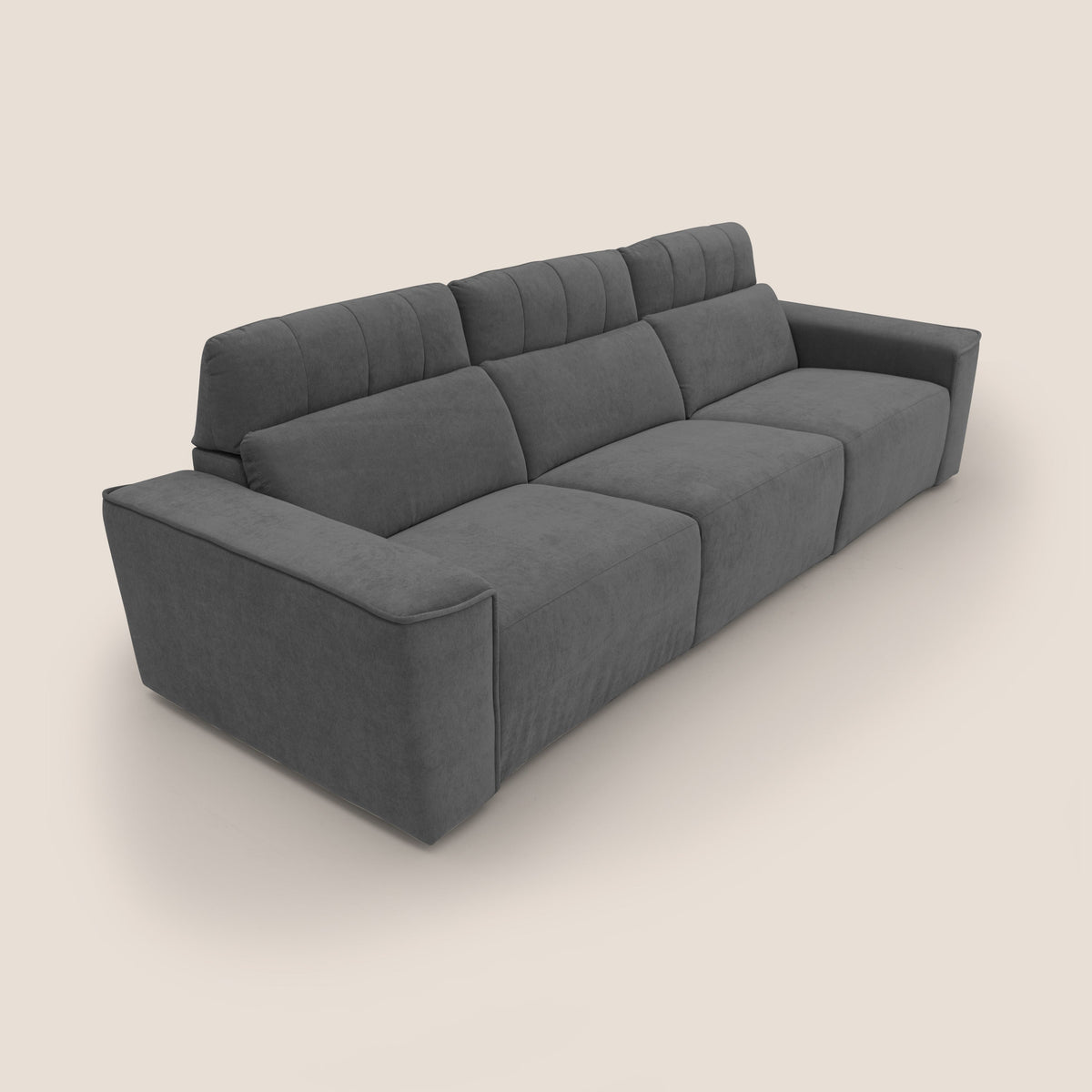 Clark Divano modulare 3 sedute con opzione relax elettrico in tessuto smacchiabile impermeabile T17 antracite - divitt.sbs