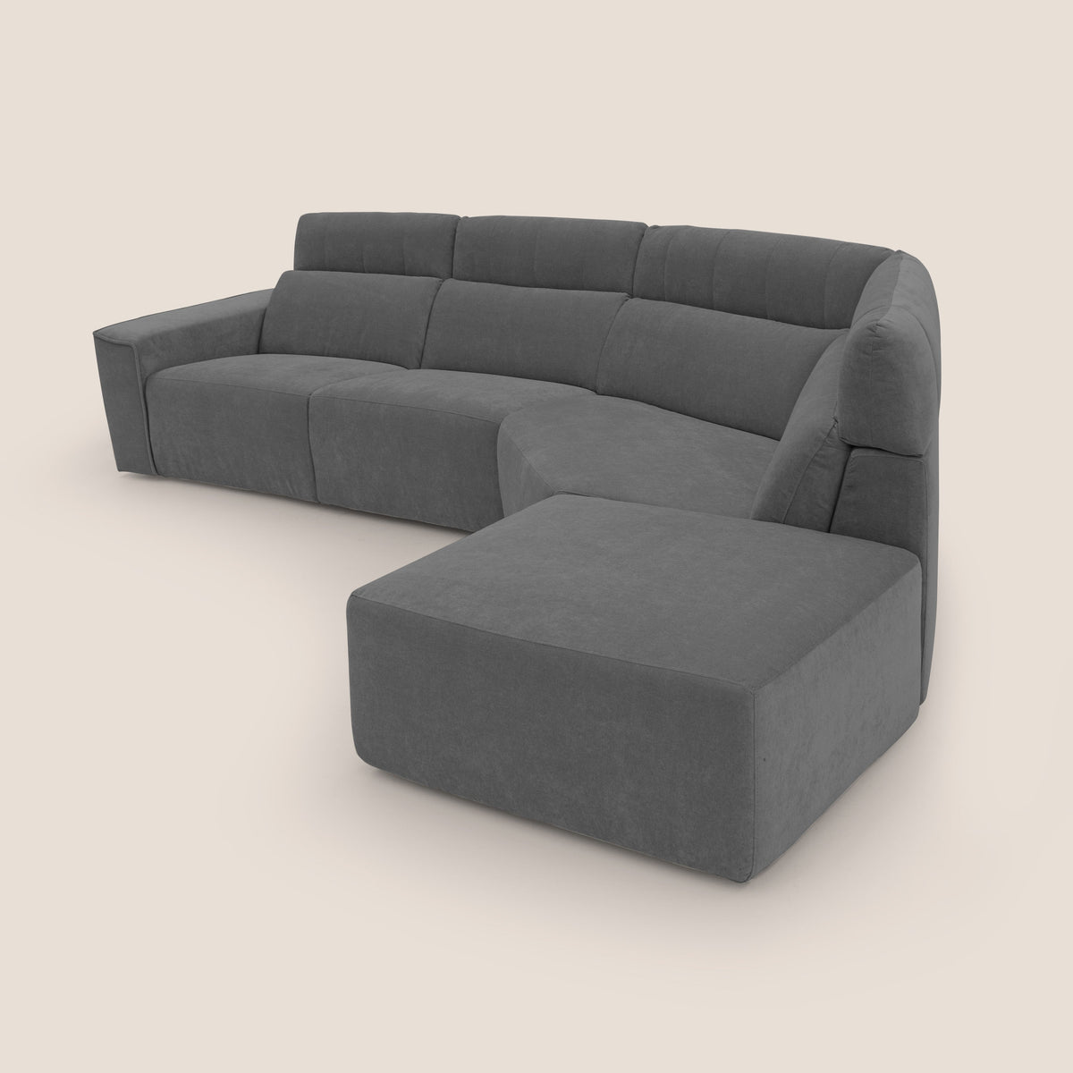 Clark Divano angolare con opzione relax elettrico in tessuto smacchiabile impermeabile T17 antracite - divitt.sbs