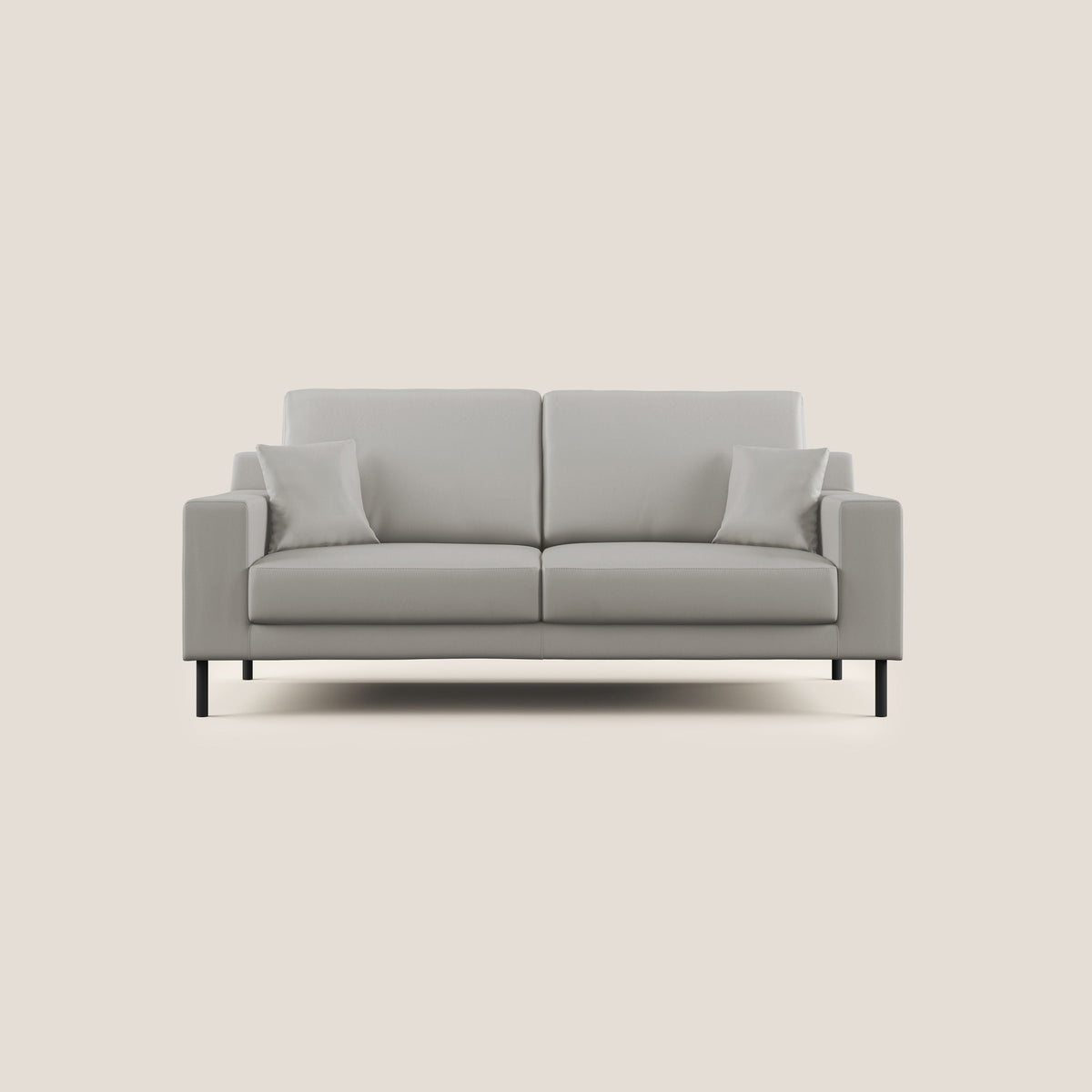 Uranio divano moderno lineare in Ecopelle impermeabile T04 grigio chiaro - divitt.sbs