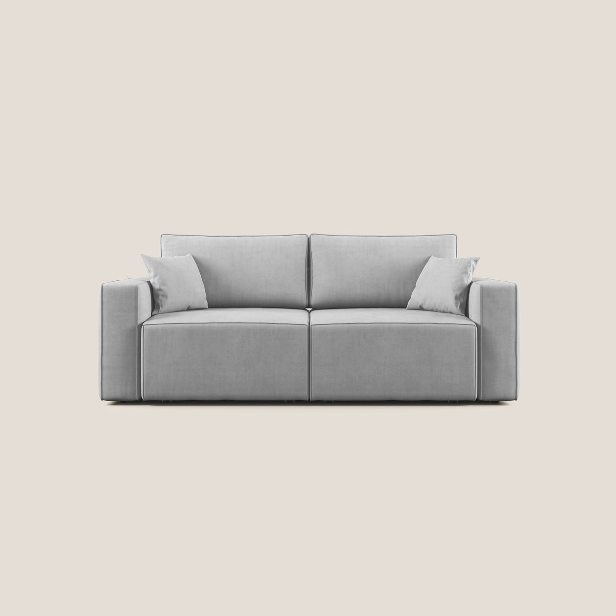 Morfeo divano con sedute estraibili in morbido tessuto impermeabile T02 grigio chiaro - divitt.sbs