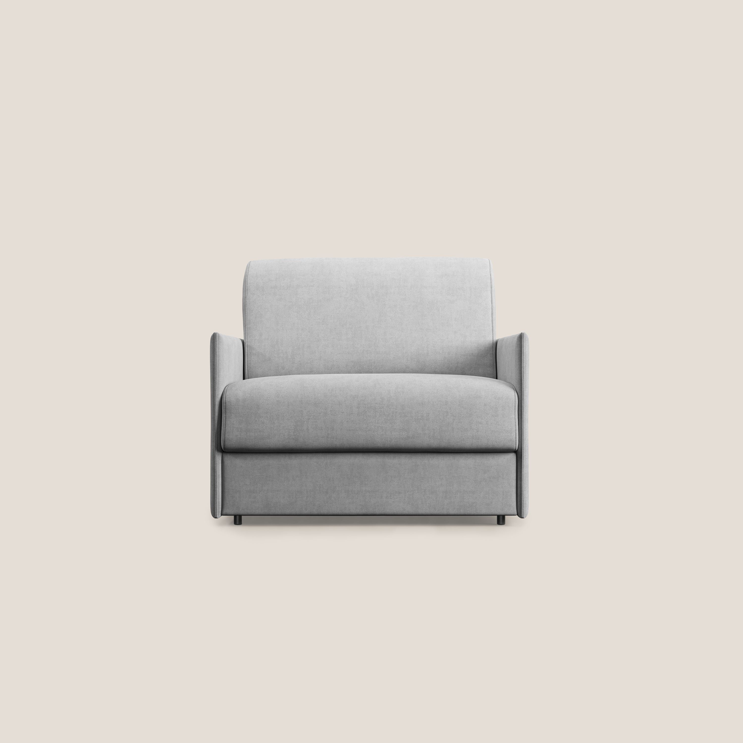Evans poltrona letto in morbido tessuto impermeabile T02 grigio chiaro - divitt.sbs