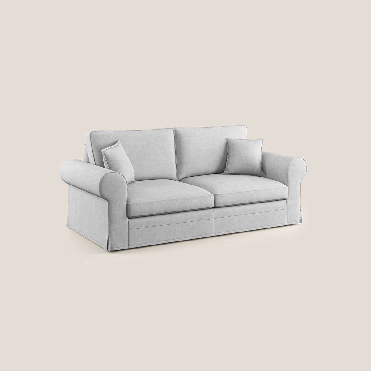 Lady divano classico in piuma d'oca realizzato con tessuto impermeabile T02 grigio chiaro - divitt.sbs