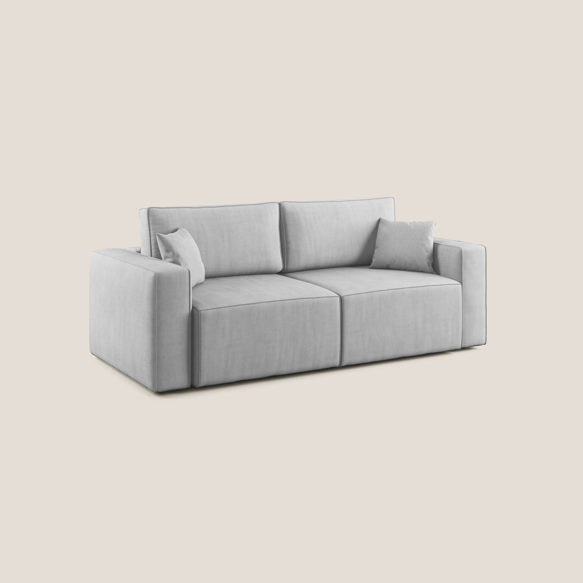 Morfeo divano con sedute estraibili in morbido tessuto impermeabile T02 grigio chiaro - divitt.sbs